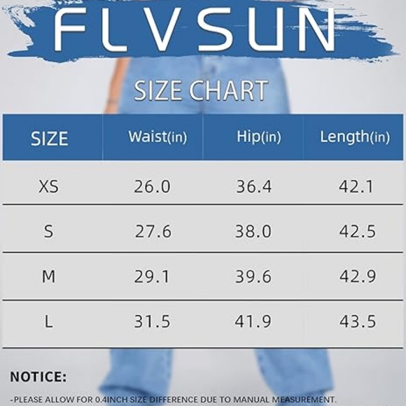 FLVSUN High Waist Jeans Cargo Flap Pocket Baggy - Picture 5 of 8